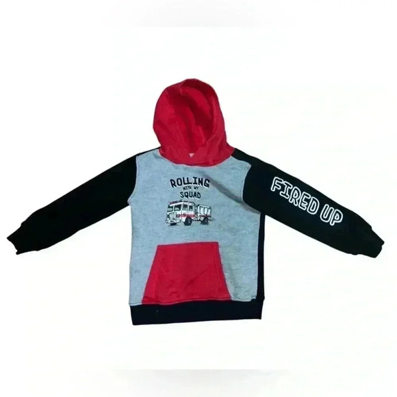 Kids Headquarters Firetruck hoodie sweatshirt size 5 - Picture 1 of 5